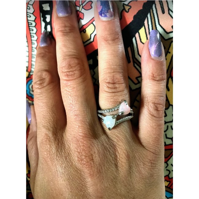 2 kleurige ring hartvorm - Maat 7 2 kleurige ring hartvorm - Maat 7